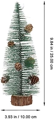 Aboofan 4pcs Mini Brilho das árvores de árvore de Natal árvores de neve sisal com base de madeira para a decoração artesanal para festas de festa para festas