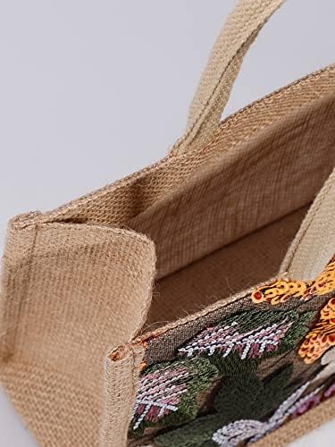 Presentes de bolsa de juta Avavofo para o aniversário de 13 onças de lona para mulheres bordando bordado saco de lantejoulas