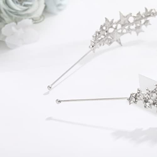 Urieo Star Rhinestone Crown Band Crystal Stars Cabeça Banda de cabeças de casamento de cabeças de casamento para mulheres acessórios para mulheres