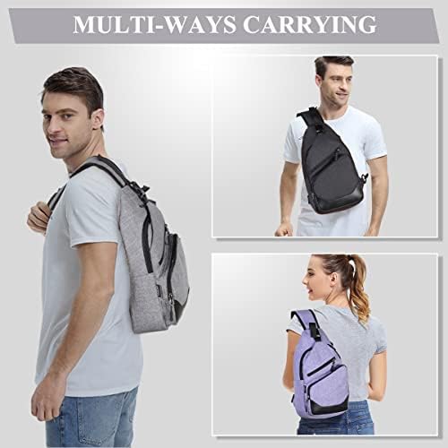 Saco de Sling Vaschy para homens Mulheres, uma alça sobre o ombro Backpack Backpack Saco para Caminhadas/Viagem/Externo