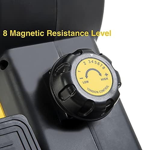 Máquina de remo de dobramento LIFESMART - remador magnético para uso interno em casa com resistência de 8 níveis, monitor LCD e trilho de slide de 46