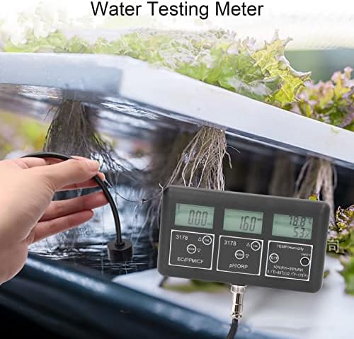 Monitor de qualidade da água, retroiluminado Testador de qualidade de água transparente LCD Fácil Uso PH ORP EC CF Teste para mineração Agricultura para peixes de vidro Padrão dos EUA 110V