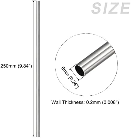 Metallixity 304 Tubo de aço inoxidável 2pcs, tubulação reta - para móveis para casa, máquinas