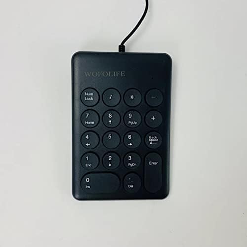 Teclado numérico com fio Wofolife, número de USB Number Numpad de 19 teclas Numpad Mini-teclado numérico portátil para PC/laptop/Notebook/Computador/Desktop
