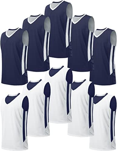 10 Pack Youth Boys Reversível Mesh Performance Desempenho Athletic Basketball Jerseys em branco uniformes para granel de luta esportiva