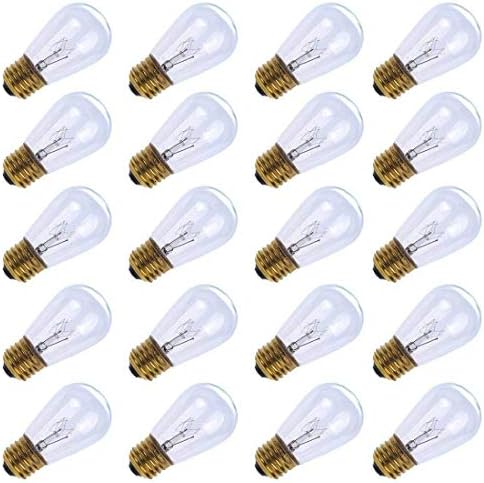 S14 Lâmpadas incandescentes de Edison - Bulbos de vidro transparente de 11w vintage com base de parafuso médio e26, lâmpadas de substituição