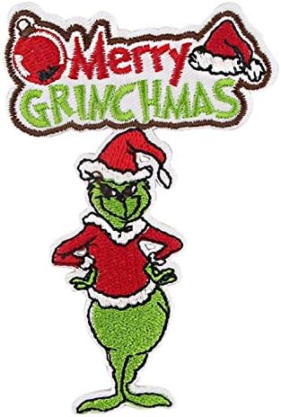 O Grinch Merry Grinchmas bordado com 3,5 polegadas de altura no patch