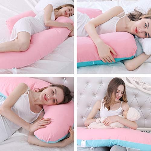 N/Q travesseiro de gravidez, travesseiro em U-Shpaed, travesseiro de corpo inteiro em forma de U, apoio de maternidade para dormir, quadril, suporte para trás da perna em U-Pillow, lavável, B