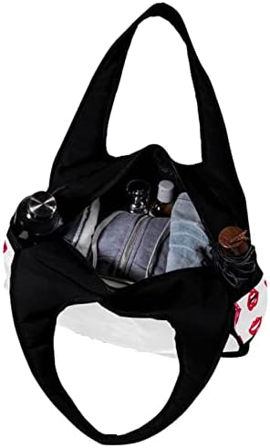 Conjunto de Sexy Red Pop Art Lips Travel Duffel Bag Sports Gym Bag Weekend Tote Saco de Tote para Mulheres