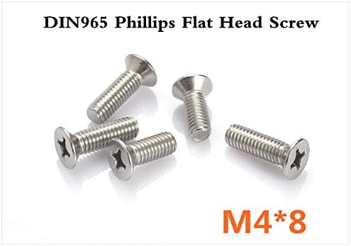 Parafuso 100pcs/lote DIN965 M48 Aço inoxidável A2 Phillips Phillips Flat Head Machine parafuso