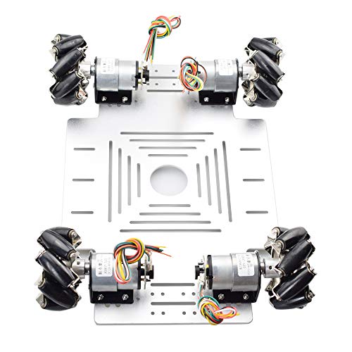 20kg Big Load 4WD All Metal Mecanum Wheel Robot Car Chassis Kit Plataforma com motor codificador DC 12V para Arduino Ros Project