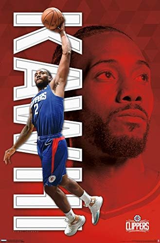 Trends International NBA Los Angeles Clippers - Kawhi Leonard 19 Wall Poster, 22.375 x 34, versão sem moldura