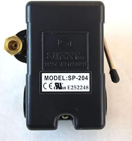 Todo o interruptor de pressão de ar pesado de depósito de ferramentas Sunny L4, 4 porto, 95-125 psi, 25 amp, alavanca de corte automático/desligado