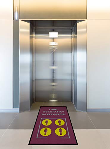 Notrax 194 Mensagem de segurança tapete, ocupação limite no elevador, 3'x5 ', Green, 194SLO35GN