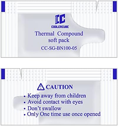 Kits de pasta de aquecimento do coolercube para todos os refrigeradores, 20 pacotes de pasta térmica e 20 pacote de lenços de limpeza, 6,5 W.M/K, 0,5 grama/pacote