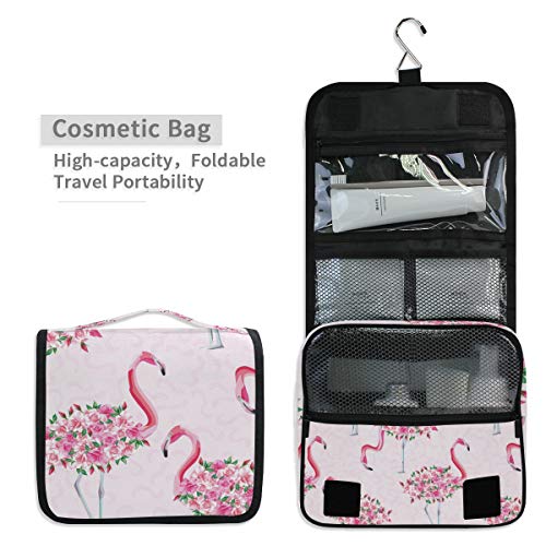 Alaza rosa Flamingo Rose Flor Viagem Bolsa de higiene pessoal pendurada em estojo multifuncional Organizador da bolsa