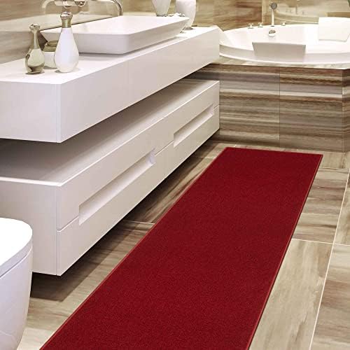 Design sólido moderno lavável da máquina, Rubberback 2x6 Tapete de corredor tradicional para corredor, cozinha, quarto, sala