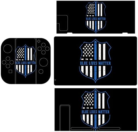 Black Lives Matter Police Line Sinalizadores de bandeira de embrulho completo Skin Skin Space Protetive Stickers compatíveis para Nintendo Switch