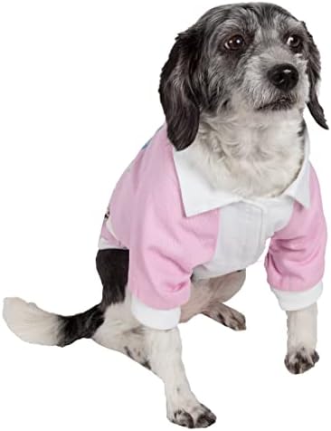 Life Pet Life Varsity Buckled Dog Casat - Sweater de cachorro de algodão com guarnições e detalhes adicionais - jaqueta para