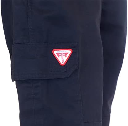 Calças Ticomela FR para homens Calças de carga resistentes a chamas algodão NFPA2112 7,5 oz de cintura elástica