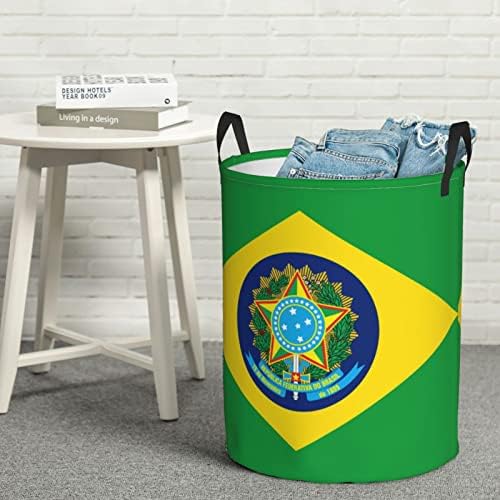 Roupa de lavanderia do Brasil Bandeira Roupa Circular Roupa Bolsa de Roupa dobrável Bolsa de roupas para o quarto Testador de banheiro