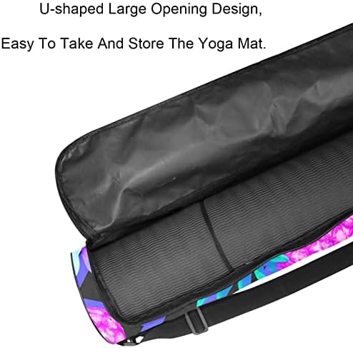 Saco de transportador de tapete de ioga roxa de frutas tropicais com alça de ombro de ioga bolsa de ginástica bolsa de praia