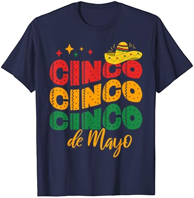 Cinco de Mayo Fiesta mexicana para mulheres homens 5 de camiseta de Mayo