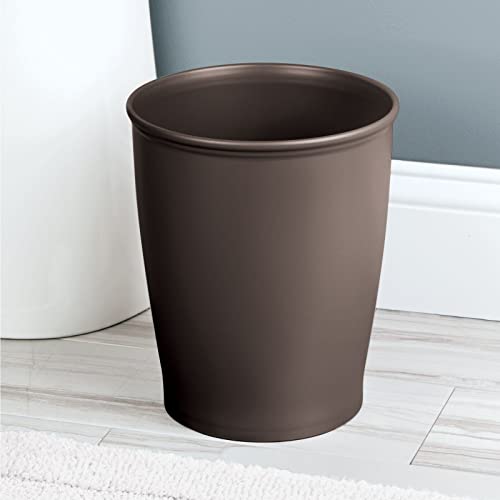 Mdesign pequeno banheiro plástico lata de lata - lixo de 1,6 galão pode cesto de resíduos para banheiro - cesta de