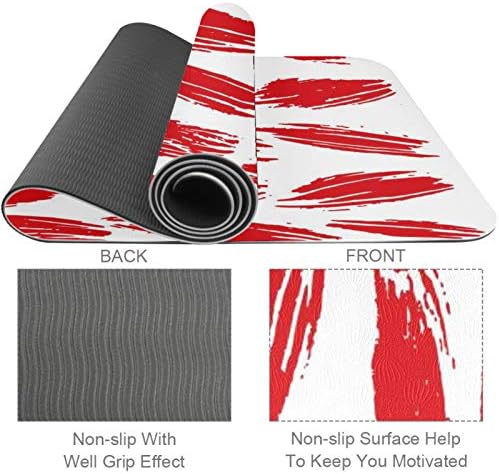 Siebzeh Red Yarn Padrão de fio abstrato premium grosso de ioga mato ecológico saúde e fitness non slip tapete para todos os tipos de