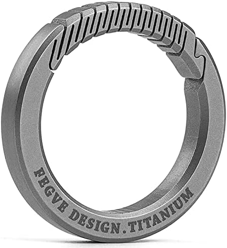 FEGVE Titanium Circle Carabiner Keychain Clip, clipe de carabineiro pequeno, chaveiro de liberação rápida