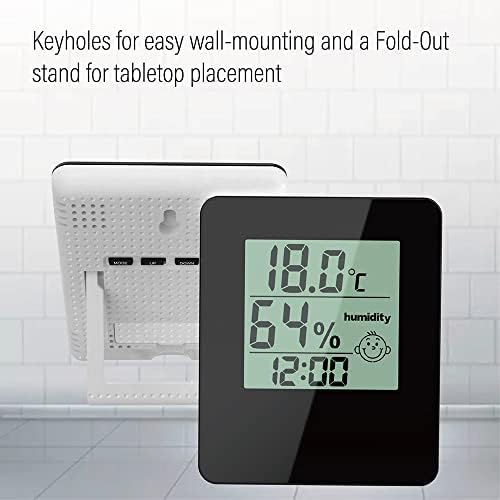 Relógio de mesa Yasez com temperatura Horetom de umidade interno Hygrômetro digital Medidor de umidade eletrônica