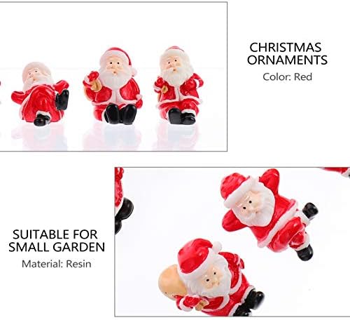 Doitool 12pcs mini enfeites de natal de Papai Noel adorável natal miniature figuras de natal micro paisagem decorações para suprimentos de festa de natal