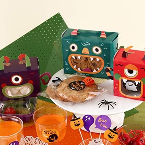 Doitool 15pcs Biscoits caixas de biscoitos Caixas de doces de cartoon Caixas de presente portáteis Supplências de festas de Halloween