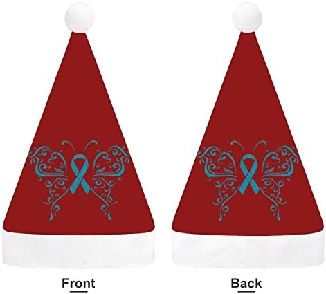 Fita Butterfly chapéu de natal chapéu de Papai Noel para adultos unissex Comfort Comfort Classic Xmas Cap para férias