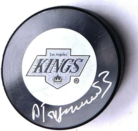 Denis Tsygusov assinou o hóquei autografado Puck Los Angeles Kings Silver Ink w/COA - Pucks autografados da NHL
