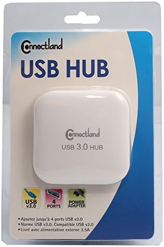Connectland USB 3.0 4 Porta Hub 5Gbps Componentes da taxa de transferência de dados outros brancos - Cl -Hub20127