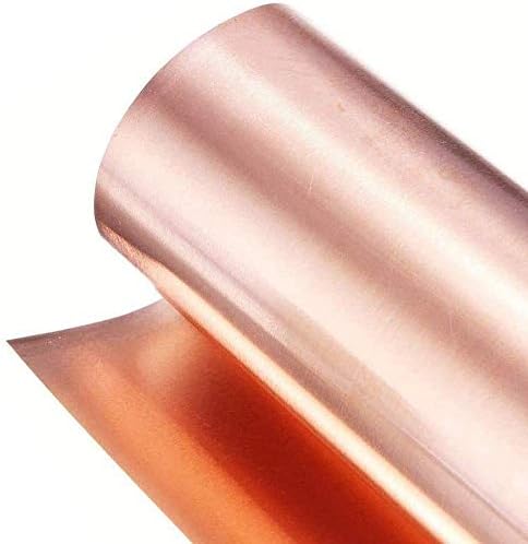 Placa de latão 99,9% de cobre Cu Metal Folha de folha T2 Alta pureza Rolo de folha de metal, 300x500mm, espessura 0,8 mm
