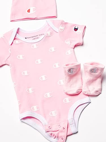 Baby Girls Print Infant Caixa 3-PC inclui um terno para o corpo, um babador ou chapéu e um par de botas em várias cores