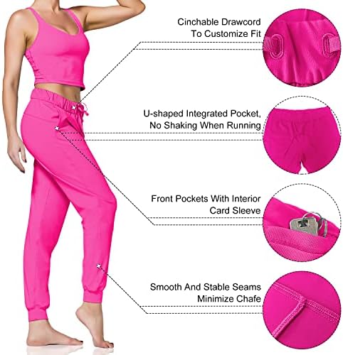 Sunzel Women Casual Casual Risques Calças com bolsos, calças de moletom de lounge seco rápido super macio para treino de ioga em execução