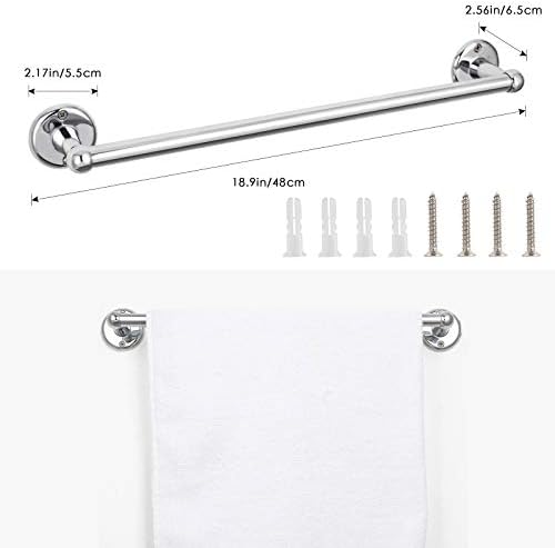 Conjunto de hardware do banheiro liantral, kit de acessórios de banho cromado polido de 4 peças com barra de toalha de 18 '',