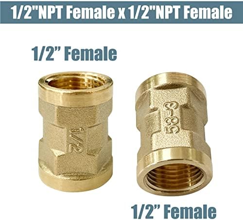 Aacto de ajuste de tubo aolemi Adaptadores de latão de 1/2 NPT fêmea a 1/2 NPT feminino feminino Construção de latão 1 peça