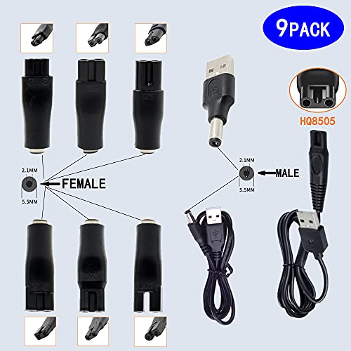 O cabo de reposição do cabo de alimentação de 5V adaptador USB é adequado para uma variedade de cabeleireiros elétricos, barbeadores, instrumentos de beleza, purificadores, luminárias de mesa e outros 5521 Adaptador HQ8505 Linha de carregamento