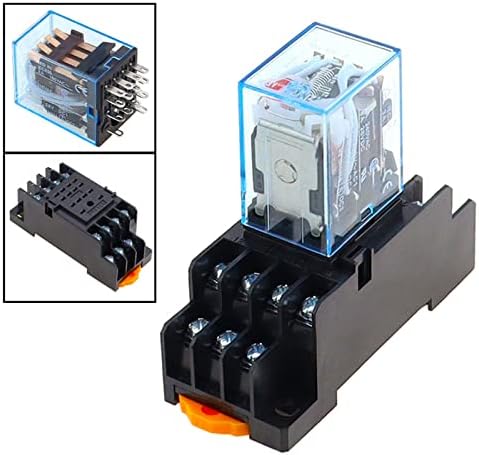 Hifasi 1 Definir My4 Pequeno relé eletromagnético Relé de potência DC12V DC24V AC110V AC220V Bobina 4NO 4NC DIN RAIL 14 PINS +