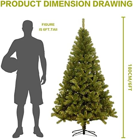 Super Holiday Holiday 6ft Artificial Christmas Tree com 928 dicas de galhos, árvore de natal articulada com articulação de arco