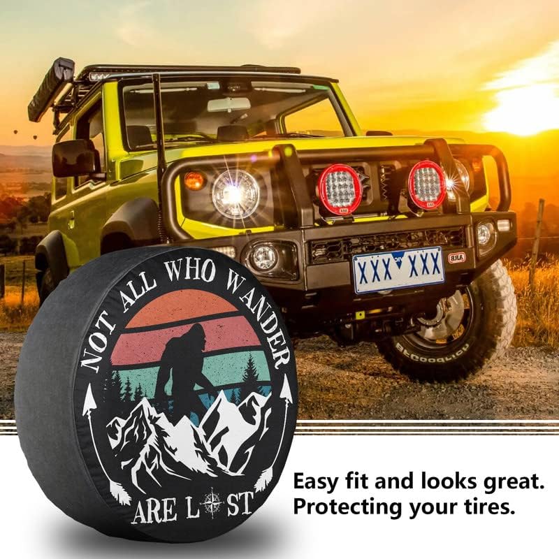 Tampa de pneu com roda sobressalente Bigfoot Tampa de pneu sobressalente Nem todos os que vagam são Protetores de roda perdidos à