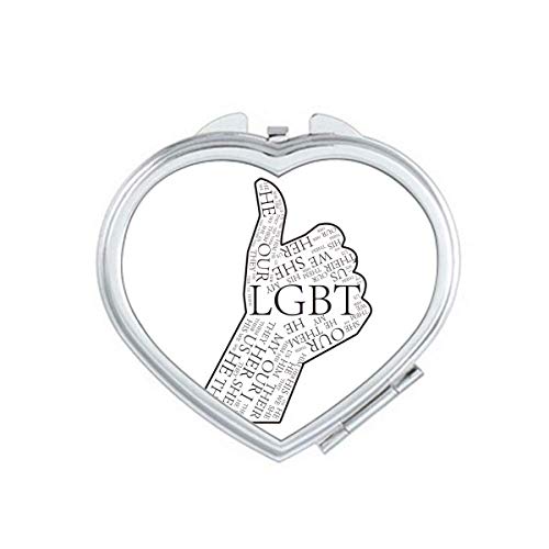 Bandeira do arco -íris LGBT Great Art Deco Presente Moda Espelho Explicação Viagem Portátil Portátil Maquiagem de bolso