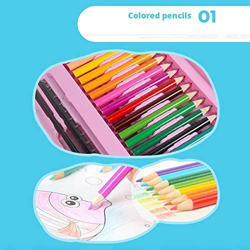 Yfwjd 176 PCs Art Conjunto de arte embutida Crayon desenho de canetas de pincel para crianças Presentes de aniversário Caixa