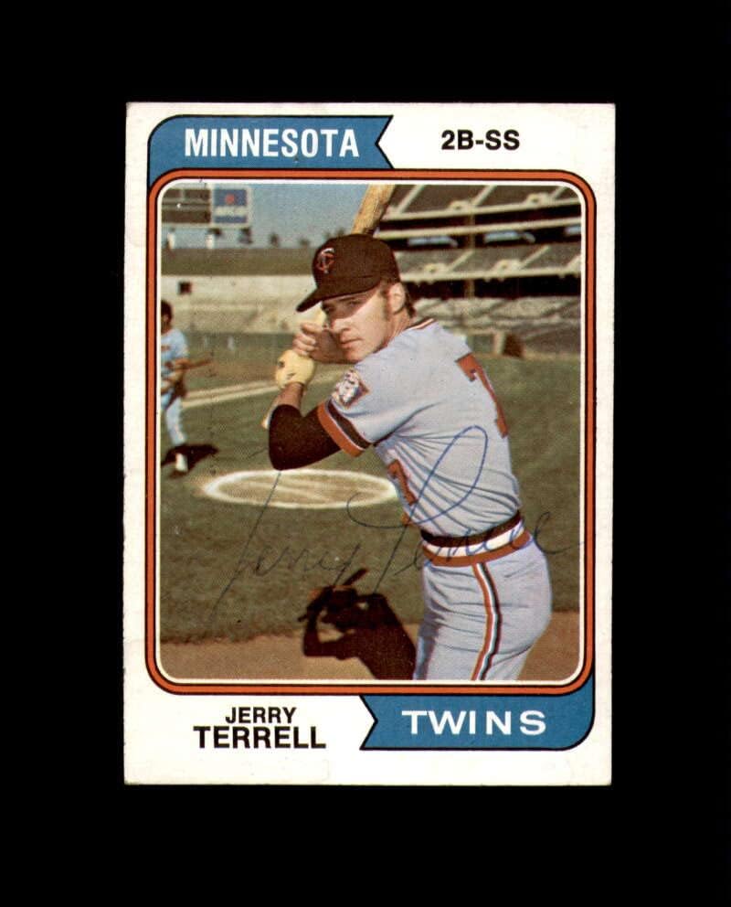 Jerry Terrell assinou 1974 Topps Minnesota Twins Autograph