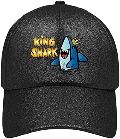 Chapéu de beisebol King Shark Pai chapéu para menina chapéu legal espuma de glitter ajustável para presentes