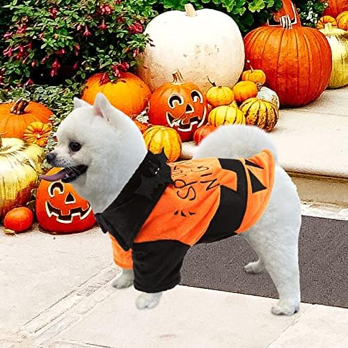 Fantasia de cães de abóbora de Halloween Fihome, fantasia engraçada de camisa de estimação para cães de gato com asas de morcego